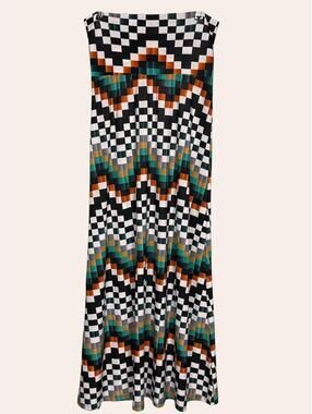 Azules Pattern Stretchy Maxi Skirt